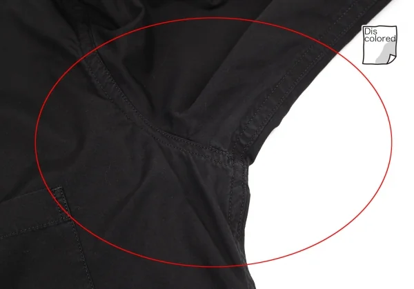 ヨウジヤマモト プールオムYohji Yamamoto POUR HOMME コットンパッカリング切替ネックリボン環縫いシャツ 黒3 K-94416_008