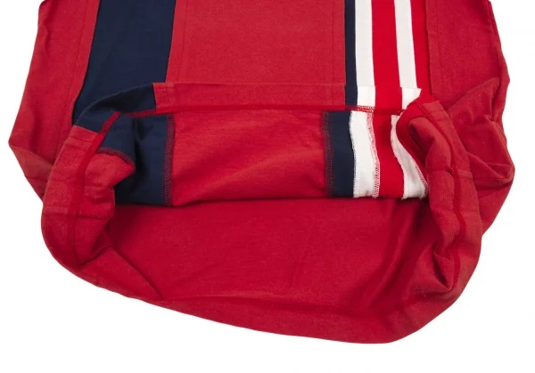 COMME des GARCONS HOMME PLUS Striped Switching Half Zip Top K-94459_012