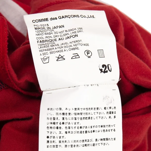 COMME des GARCONS HOMME PLUS Striped Switching Half Zip Top K-94459_016