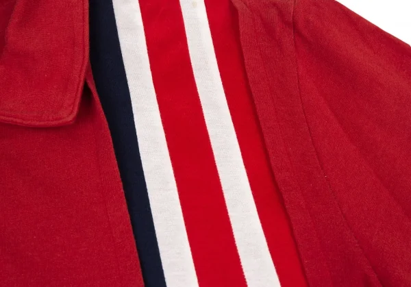 COMME des GARCONS HOMME PLUS Striped Switching Half Zip Top K-94459_006