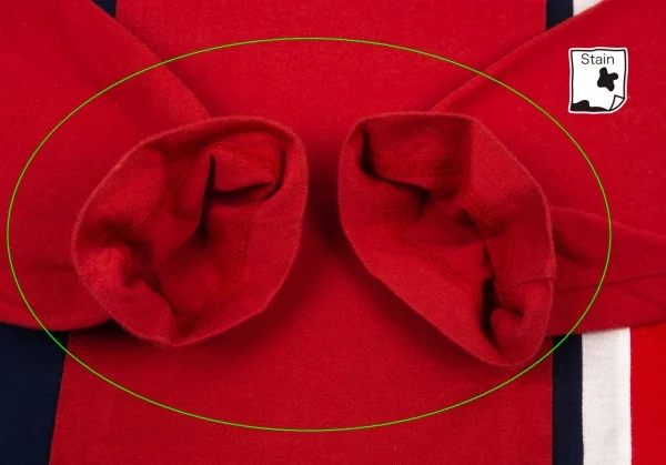 COMME des GARCONS HOMME PLUS Striped Switching Half Zip Top K-94459_009