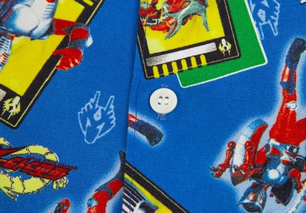 コムデギャルソン オムプリュスCOMME des GARCONS HOMME PLUS 仮面ライダー龍騎プリント長袖シャツ 青M位 K-94461_004
