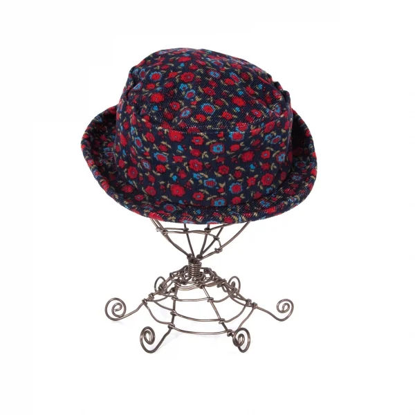 ジュンヤワタナベマン コムデギャルソンJUNYA WATANABE MAN COMME des GARCONS 小花プリントコーデュロイハット 青赤 K-94479_003