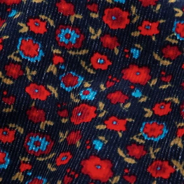 ジュンヤワタナベマン コムデギャルソンJUNYA WATANABE MAN COMME des GARCONS 小花プリントコーデュロイハット 青赤 K-94479_010