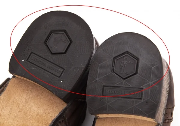 ジュンヤワタナベコムデギャルソンJUNYA WATANABE COMME des GARCONS むら加工チャンキーヒールウイングチップシューズ 茶M(24位) K-94481_011