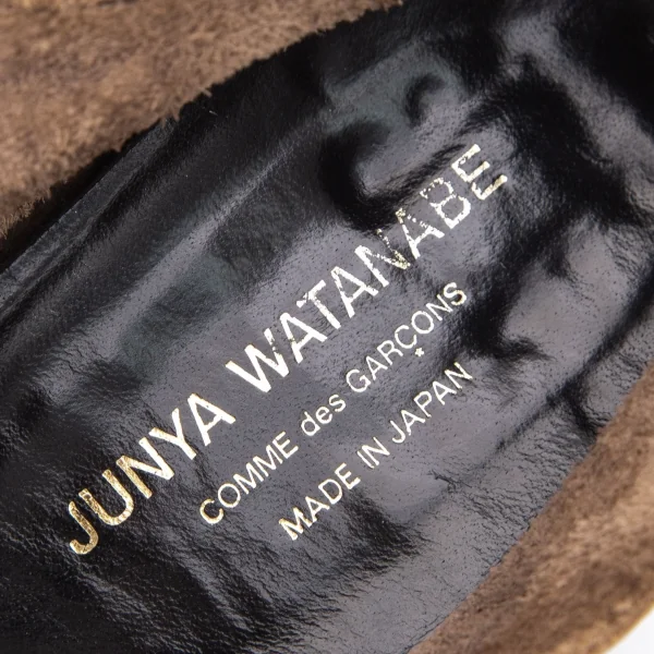 ジュンヤワタナベコムデギャルソンJUNYA WATANABE COMME des GARCONS むら加工チャンキーヒールウイングチップシューズ 茶M(24位) K-94481_013