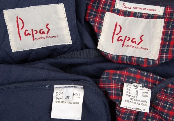 パパスPapas コットンライナーコート 紺M K-94508_020