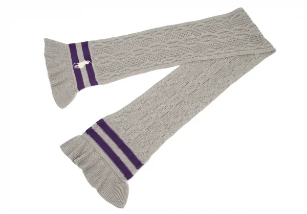 ラルフローレンRalph Lauren コットンウールケーブルニットマフラー グレー K-94634_002