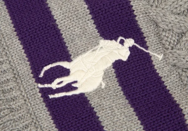 ラルフローレンRalph Lauren コットンウールケーブルニットマフラー グレー K-94634_003