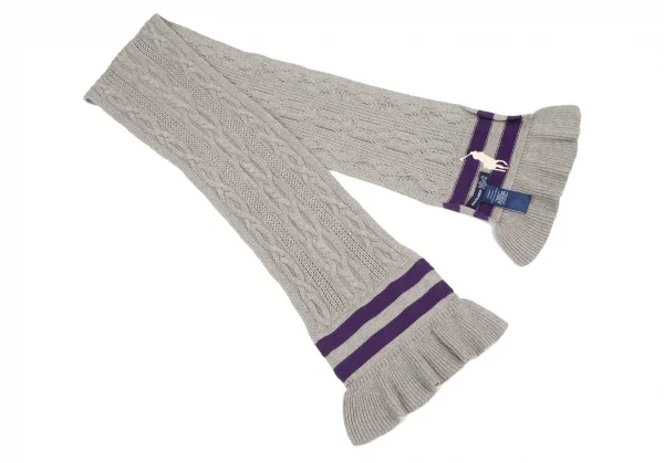 ラルフローレンRalph Lauren コットンウールケーブルニットマフラー グレー K-94634_006