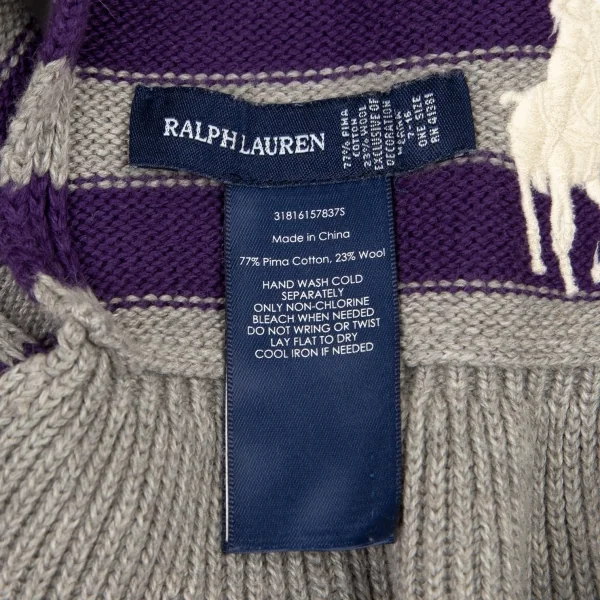 ラルフローレンRalph Lauren コットンウールケーブルニットマフラー グレー K-94634_009