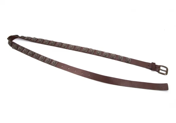 レキップ ヨシエイナバL'EQUIPE YOSHIE INABA メタルプレートナローレザーベルト 茶M K-94636_002