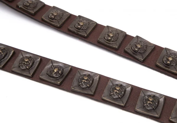 レキップ ヨシエイナバL'EQUIPE YOSHIE INABA メタルプレートナローレザーベルト 茶M K-94636_004