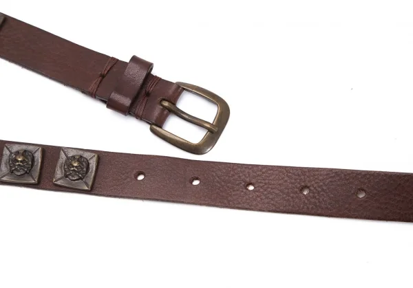 レキップ ヨシエイナバL'EQUIPE YOSHIE INABA メタルプレートナローレザーベルト 茶M K-94636_005