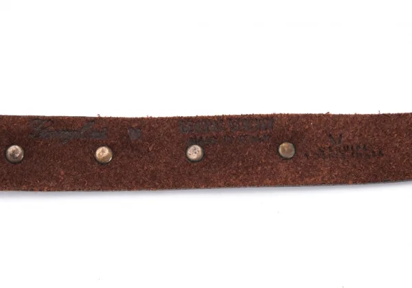 レキップ ヨシエイナバL'EQUIPE YOSHIE INABA メタルプレートナローレザーベルト 茶M K-94636_008