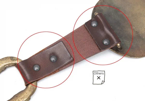 レキップ ヨシエイナバL'EQUIPE YOSHIE INABA ラウンドバックルメタルリングレザーベルト 茶M74 K-94637_010