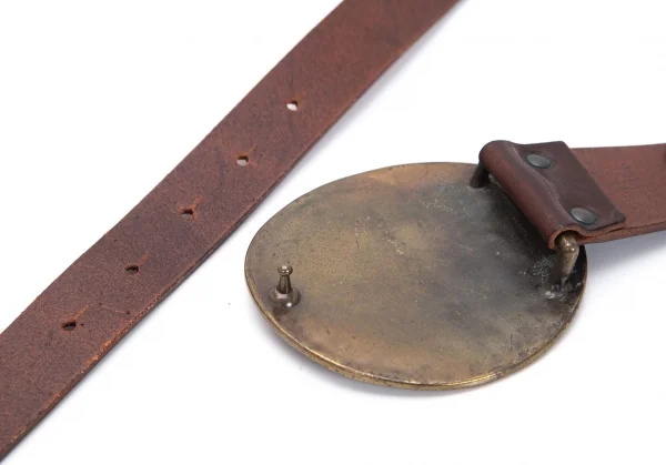 レキップ ヨシエイナバL'EQUIPE YOSHIE INABA ラウンドバックルメタルリングレザーベルト 茶M74 K-94637_007