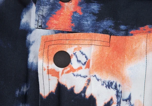 オムプリッセ イッセイ ミヤケHOMME PLISSE ISSEY MIYAKE ブリーチプリントプリーツジップアップブルゾン 紺他1 K-94644_006