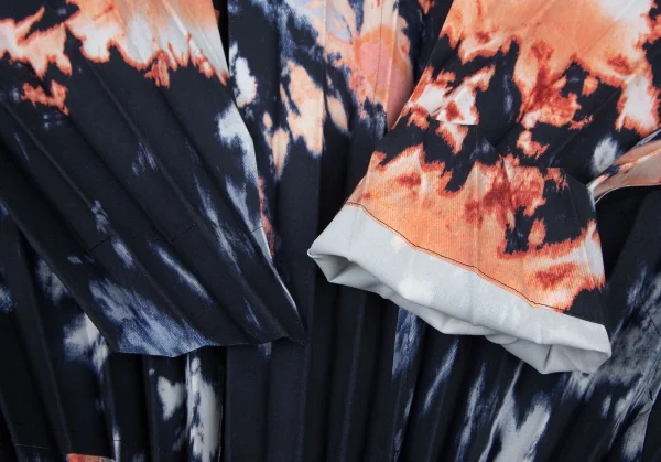 オムプリッセ イッセイ ミヤケHOMME PLISSE ISSEY MIYAKE ブリーチプリントプリーツジップアップブルゾン 紺他1 K-94644_009