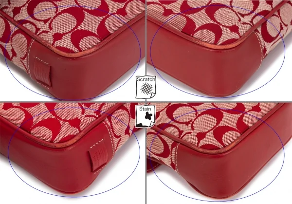 コーチCOACH シグネチャー柄フラップショルダーバッグ オフ赤 K-94648_010