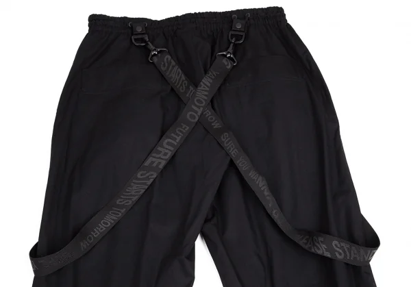 ワイスリーY-3 メッセージプリントサスペンダーパンツ 黒L K-94764_002