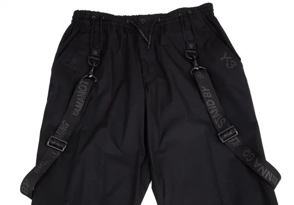 ワイスリーY-3 メッセージプリントサスペンダーパンツ 黒L K-94764_007