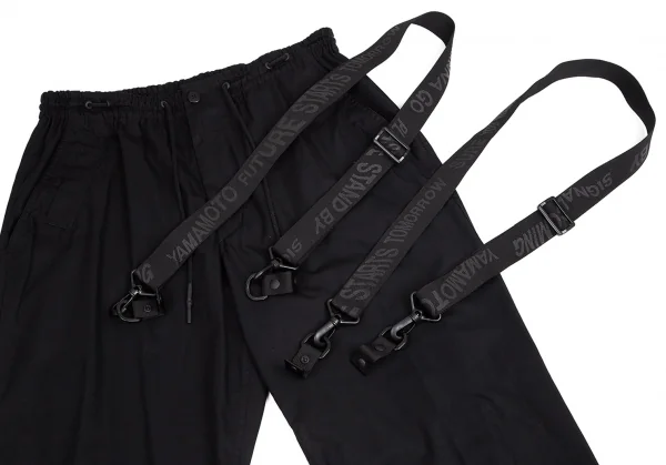 ワイスリーY-3 メッセージプリントサスペンダーパンツ 黒L K-94764_014