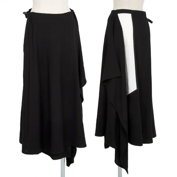 ヨウジヤマモト ノアールYohji Yamamoto NOIR 切替デザインラップスカート