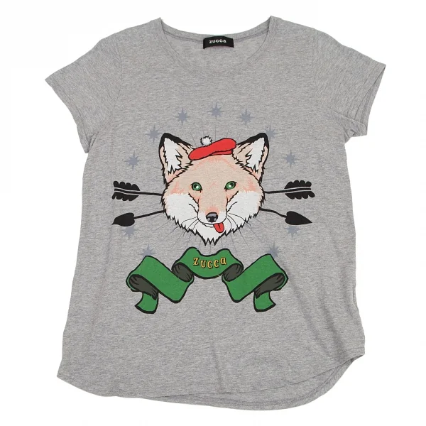 ズッカzucca フォックスプリントTシャツ 杢グレーM K-94800_001