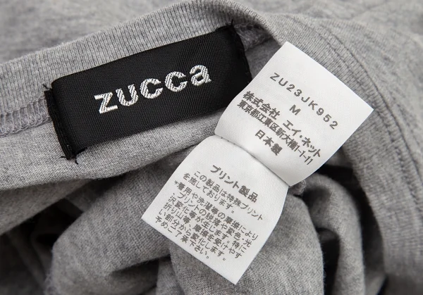 ズッカzucca フォックスプリントTシャツ 杢グレーM K-94800_011