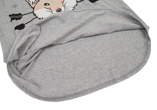 ズッカzucca フォックスプリントTシャツ 杢グレーM K-94800_008