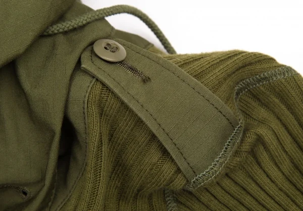 ジュンヤワタナベ コムデギャルソンJUNYA WATANABE COMME des GARCONS ファーフード付きコマンドニットワンピース カーキS K-94855_004