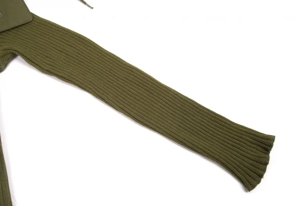 ジュンヤワタナベ コムデギャルソンJUNYA WATANABE COMME des GARCONS ファーフード付きコマンドニットワンピース カーキS K-94855_007