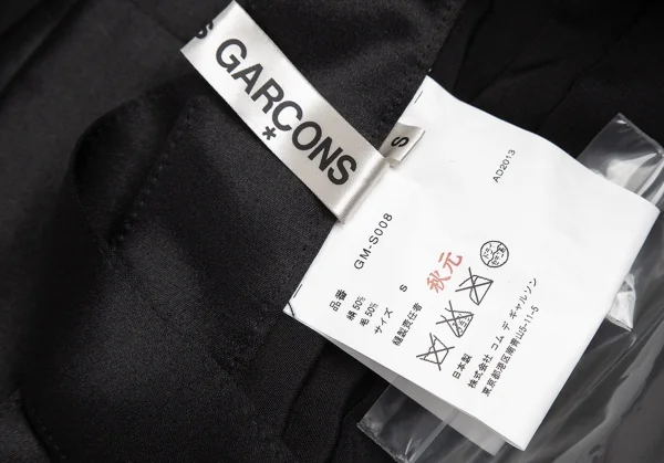 コムデギャルソンCOMME des GARCONS シルクウールサテンティアードギャザーラップスカート 黒S K-94866_010