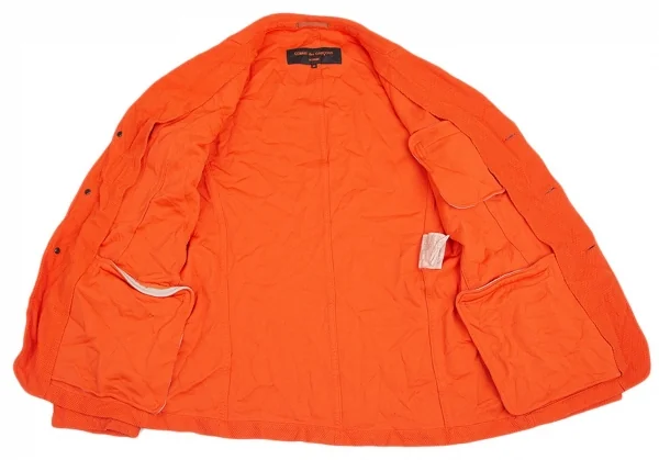 コムデギャルソン オムCOMME des GARCONS HOMME 製品染めシワ加工メッシュテーラードジャケット オレンジM K-94868_011