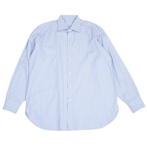 エルメネジルドゼニアErmenegildo Zegna マルチピンストライプ長袖シャツ 水色L位 K-94882_001