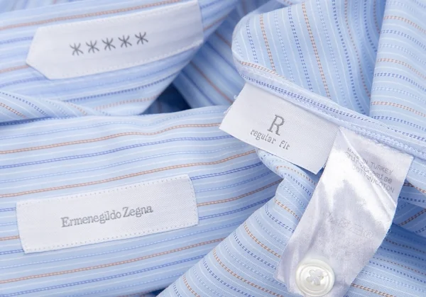 エルメネジルドゼニアErmenegildo Zegna マルチピンストライプ長袖シャツ 水色L位 K-94882_015