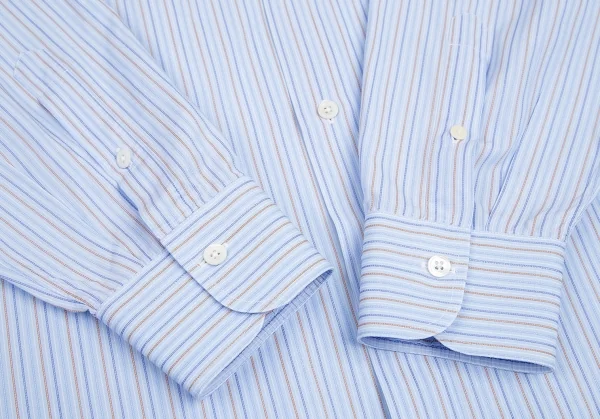 エルメネジルドゼニアErmenegildo Zegna マルチピンストライプ長袖シャツ 水色L位 K-94882_007