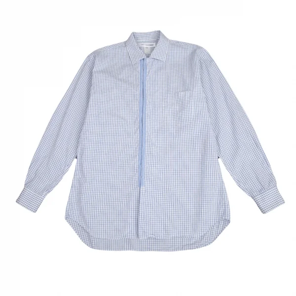 コムデギャルソン シャツCOMME des GARCONS SHIRT ウインドウチェックホックシャツ 白青M K-94888_001