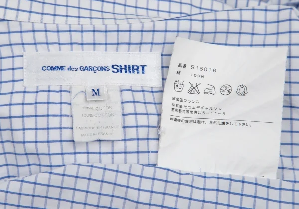 コムデギャルソン シャツCOMME des GARCONS SHIRT ウインドウチェックホックシャツ 白青M K-94888_019