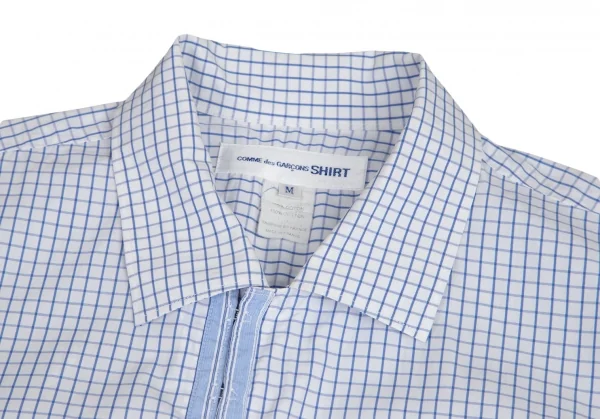 コムデギャルソン シャツCOMME des GARCONS SHIRT ウインドウチェックホックシャツ 白青M K-94888_003