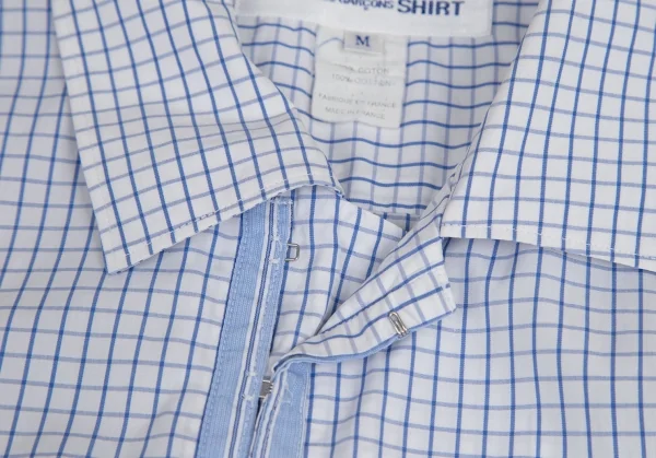 コムデギャルソン シャツCOMME des GARCONS SHIRT ウインドウチェックホックシャツ 白青M K-94888_005