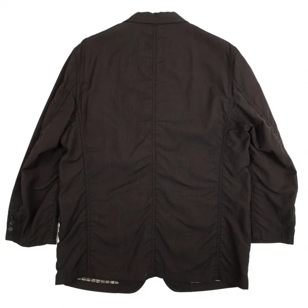 コムデギャルソン オムCOMME des GARCONS HOMME 裏ストライプパッカリングウールジャケット ダークブラウンL K-94894_012