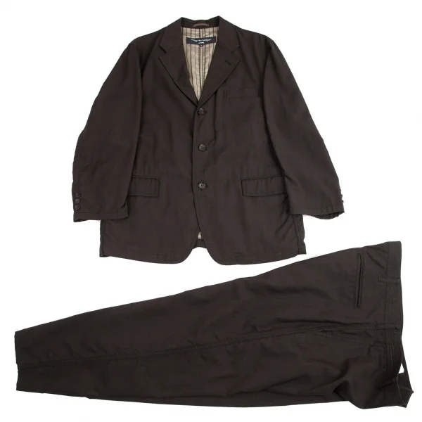 コムデギャルソン オムCOMME des GARCONS HOMME 裏ストライプパッカリングウールジャケット ダークブラウンL K-94894_015
