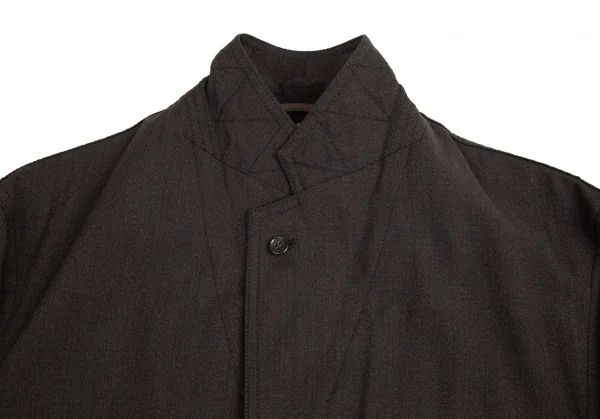 コムデギャルソン オムCOMME des GARCONS HOMME 裏ストライプパッカリングウールジャケット ダークブラウンL K-94894_003
