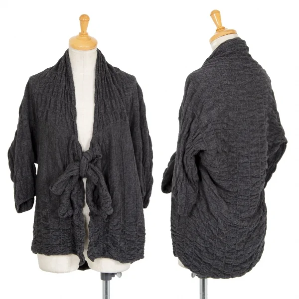 ベルンハルトウィルヘルム Bernhard Willhelm ウールシャーリングニットカーディガン グレーOS K-94906_001