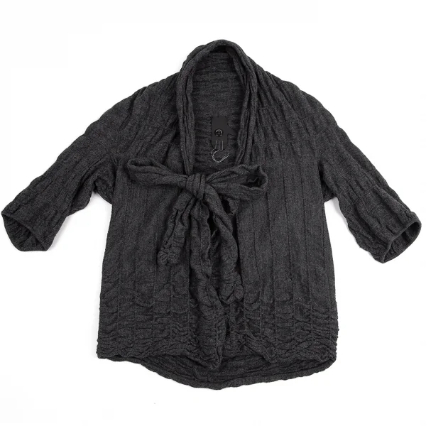 ベルンハルトウィルヘルム Bernhard Willhelm ウールシャーリングニットカーディガン グレーOS K-94906_002