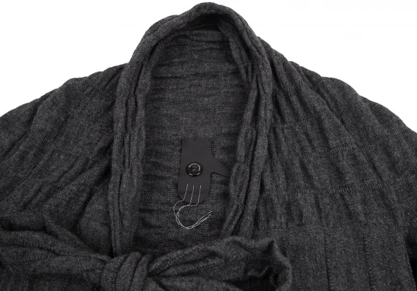 ベルンハルトウィルヘルム Bernhard Willhelm ウールシャーリングニットカーディガン グレーOS K-94906_003