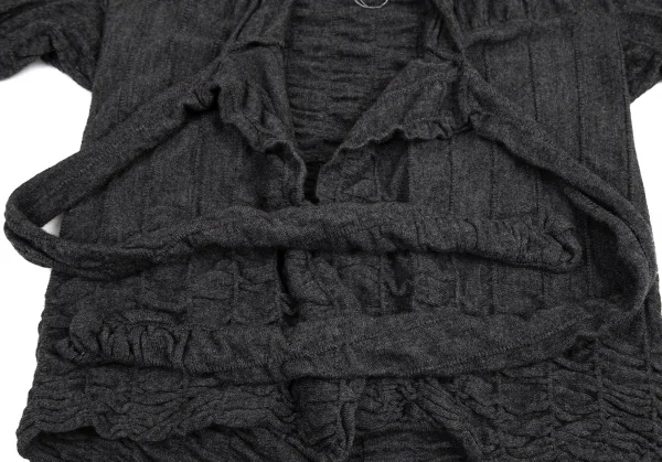 ベルンハルトウィルヘルム Bernhard Willhelm ウールシャーリングニットカーディガン グレーOS K-94906_006