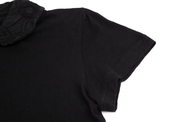 トリココムデギャルソンtricot COMME des GARCONSバックサークルステッチ刺繍天竺半袖ブラウス 黒M K-94925_005